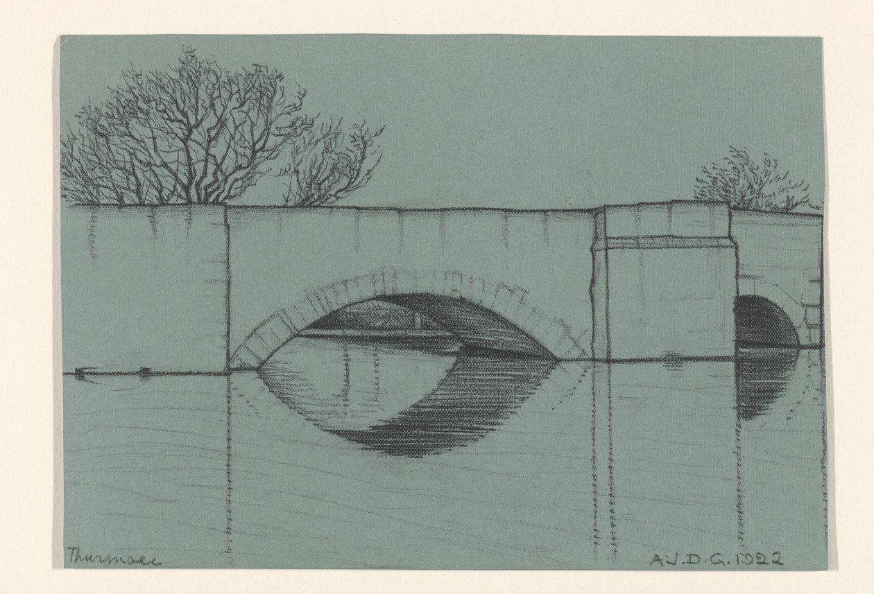 Ponte, presumivelmente no Lago Thun de Julie de Graag (signed by artist)