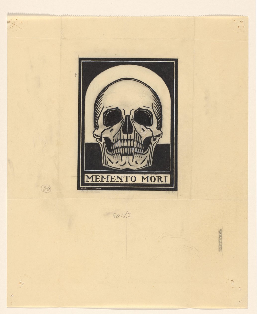 Crânio humano Memento mori (título no objeto) de Julie de Graag (signed by artist)