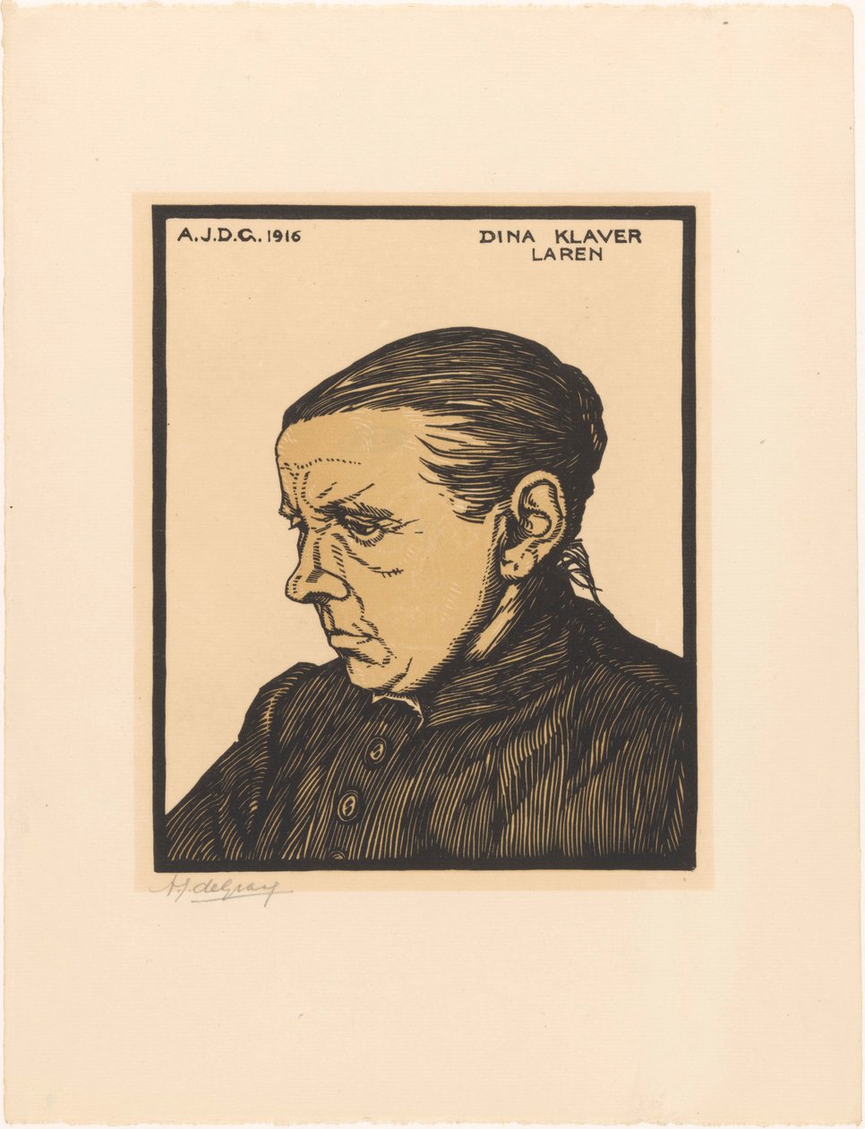 Retrato de Dina Klaver de Julie de Graag (signed by artist)