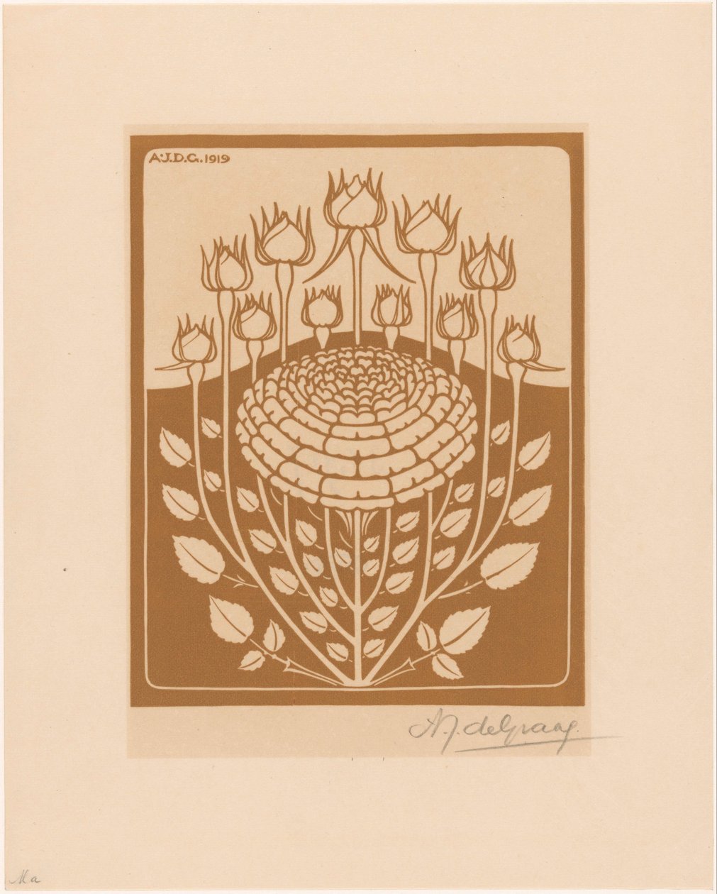 arbusto de rosas de Julie de Graag (signed by artist)