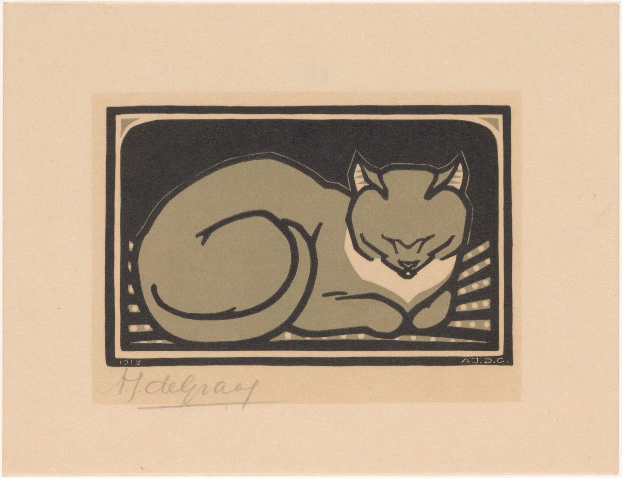 Gato adormecido de Julie de Graag (signed by artist)