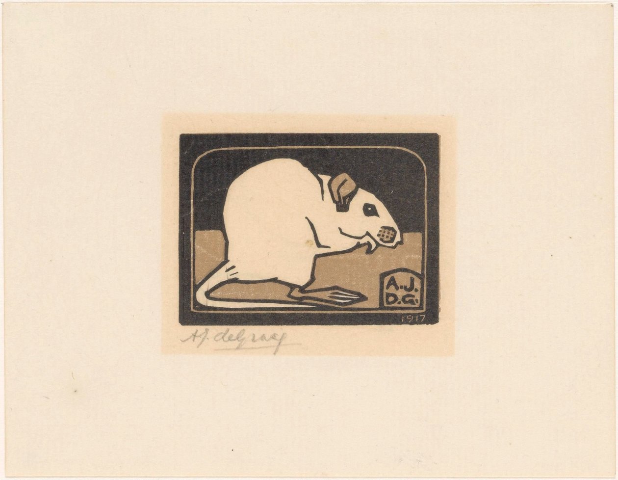 Rato sentado de Julie de Graag (signed by artist)