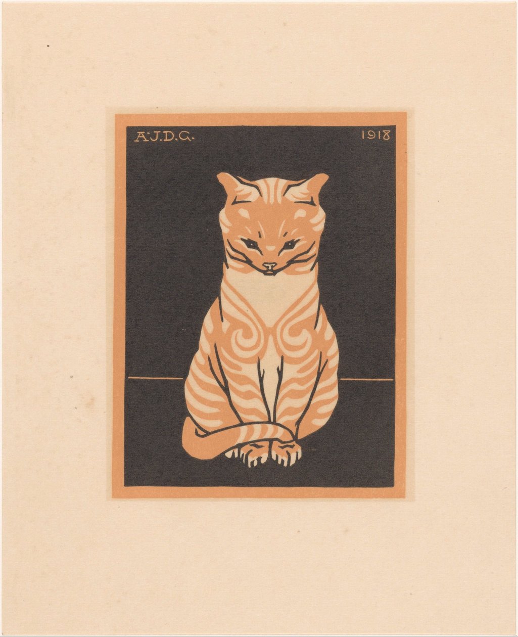 Gato sentado de Julie de Graag