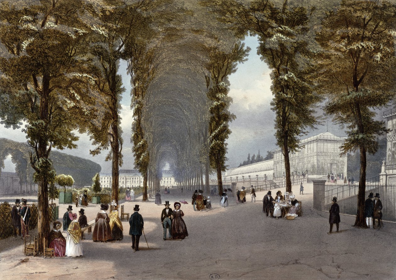 Vista de Paris: o Jardim das Plantas, c.1840 de Jean Jacottet