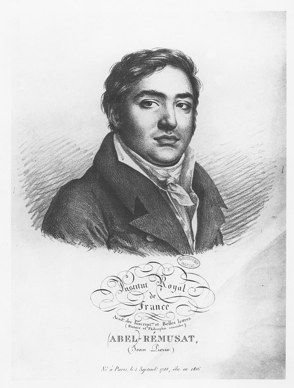 Retrato de Abel Rémusat de Julien Leopold Boilly