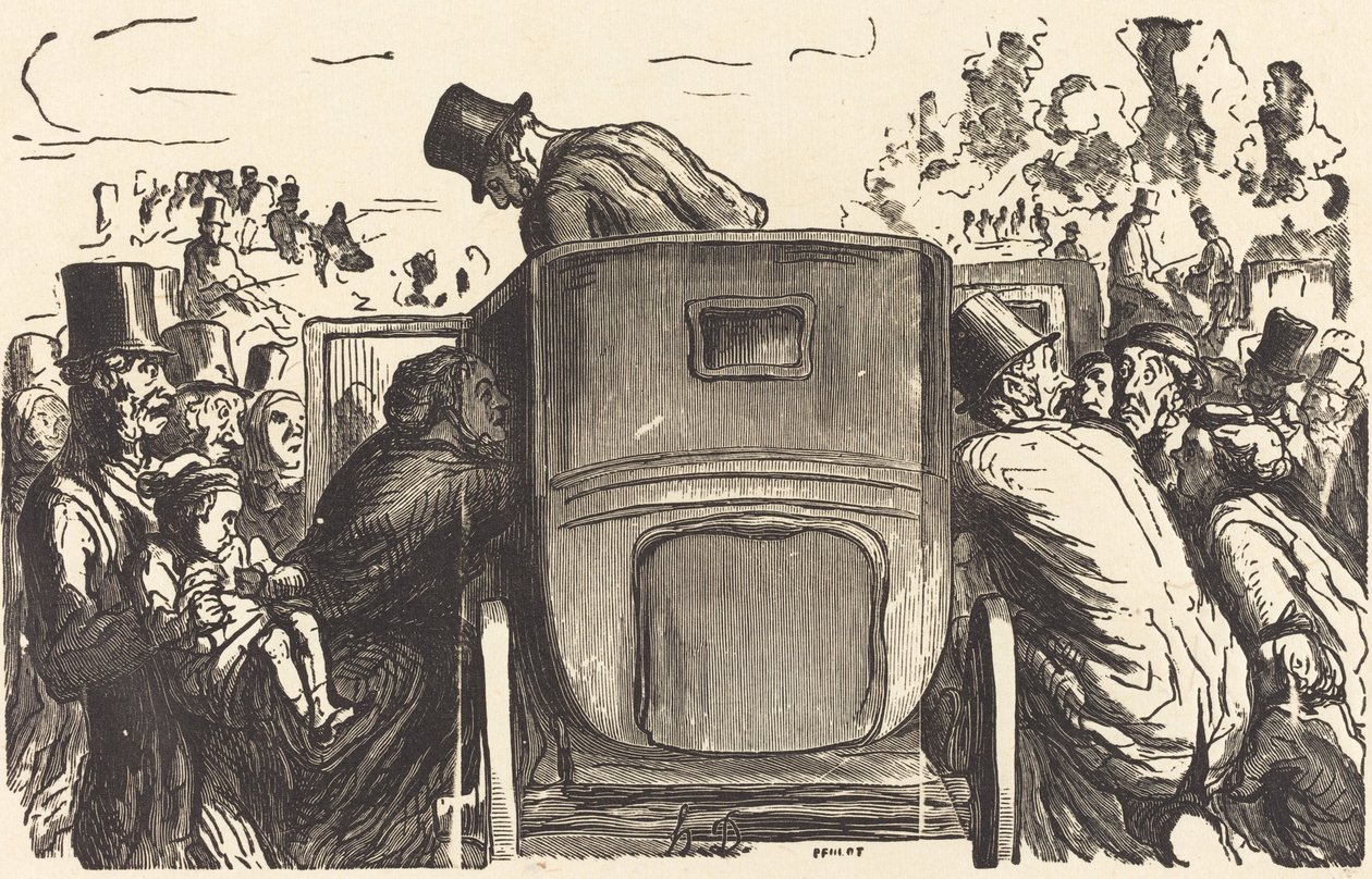 Exposição Universal: O estrangeiro encontra todas as facilidades desejáveis... de Julien Antoine Peulot after Honoré Daumier