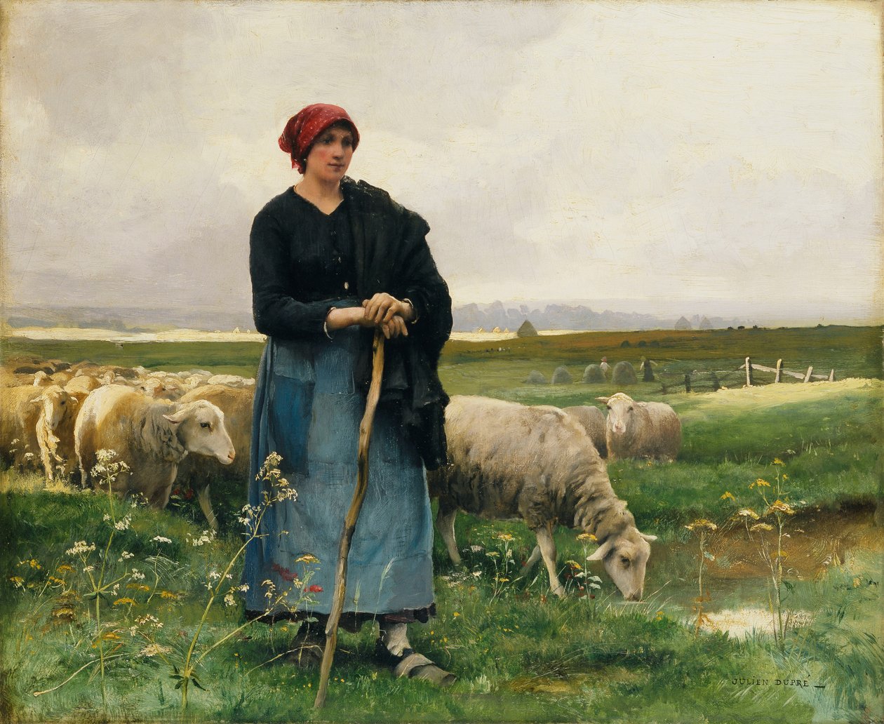 Uma pastora com seu rebanho, de Julien Dupre