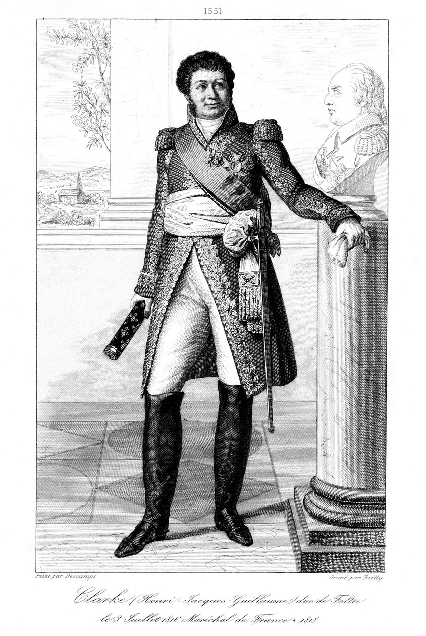 Henri Jacques-Guillaume Clarke 1765-1818, duque de Feltre e marechal da França, 1839. de Julien Leopold Boilly
