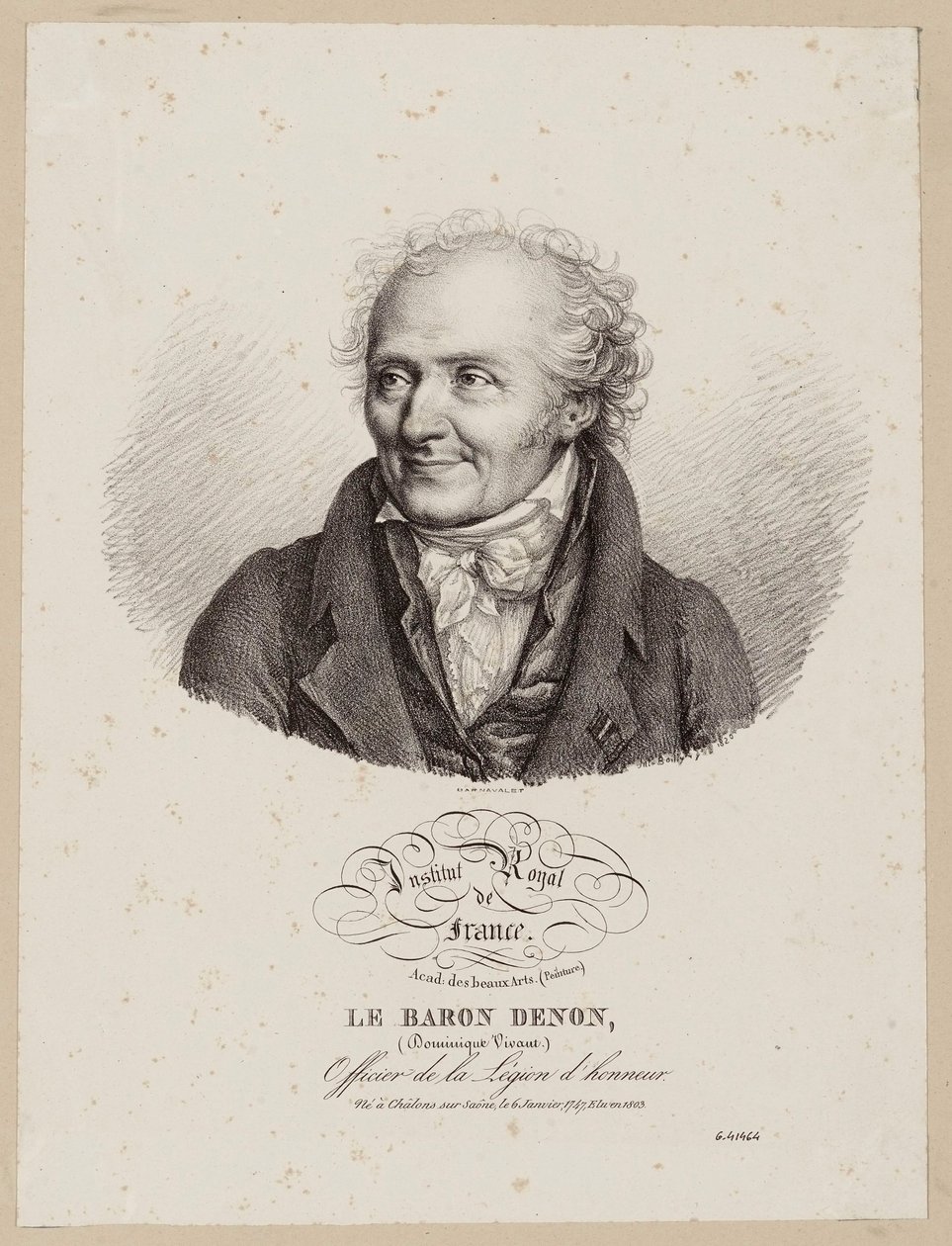 Instituto Real de França / Academia de Belas-Artes (Pintura) / Barão Denon / (Dominique Vivant) / Oficial da Legião de Honra. de Julien Leopold Boilly