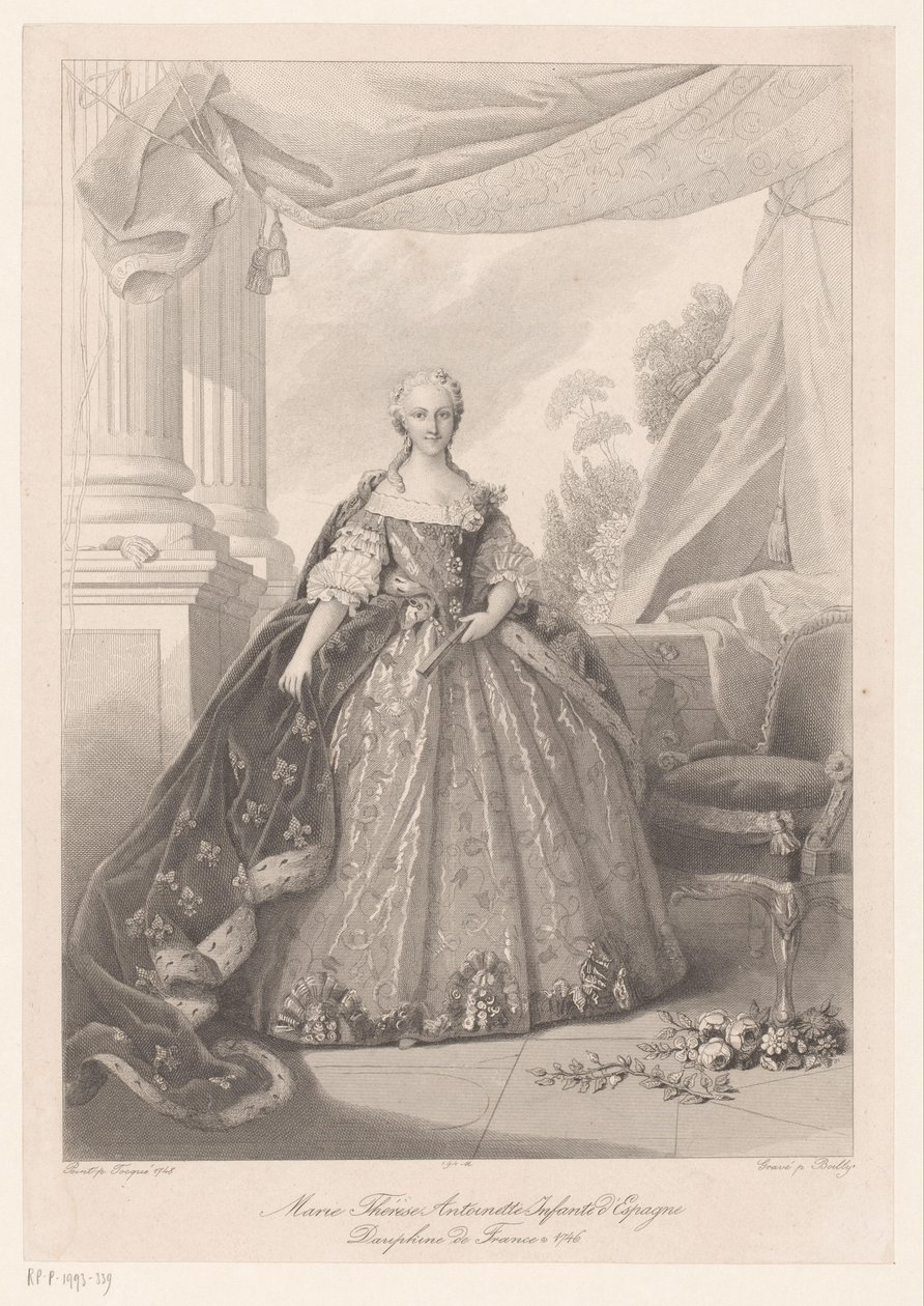 Retrato de Maria Theresia van Bourbon Marie Thérèse Antoinette Infanta de Espanha (título no objeto) de Julien Leopold Boilly