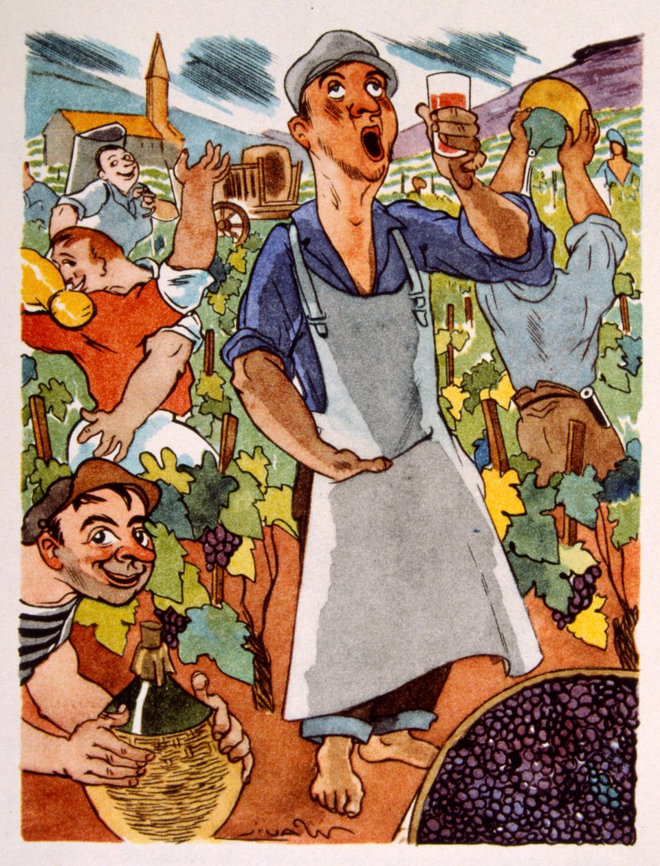 Vinhedo Francês. 1944. Ilustração do Pavilhão Julien de Julien Pavil
