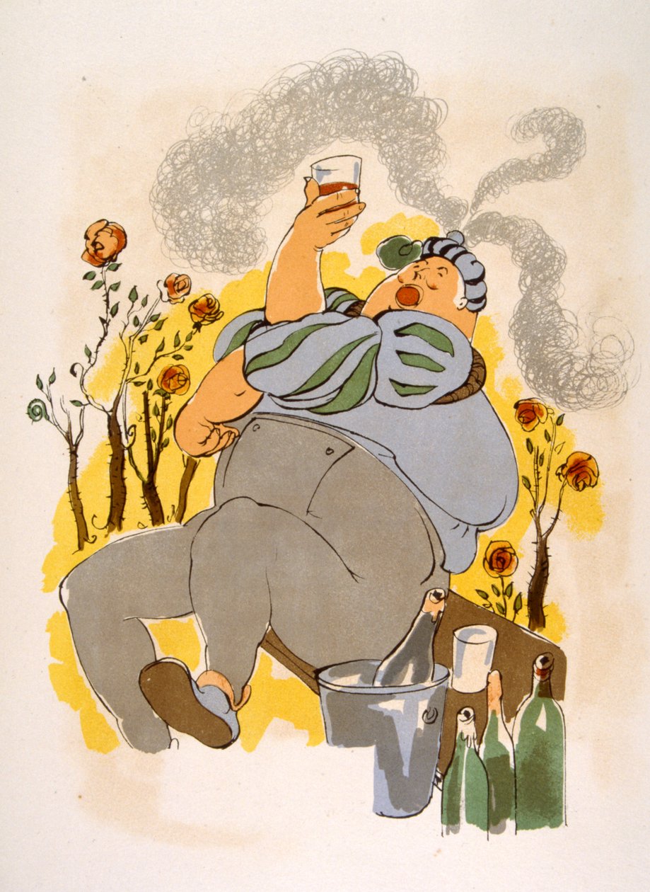 Ilustração Humorosa do Vinho 1946.Ilustração do Pavilhão de Julien de Julien Pavil