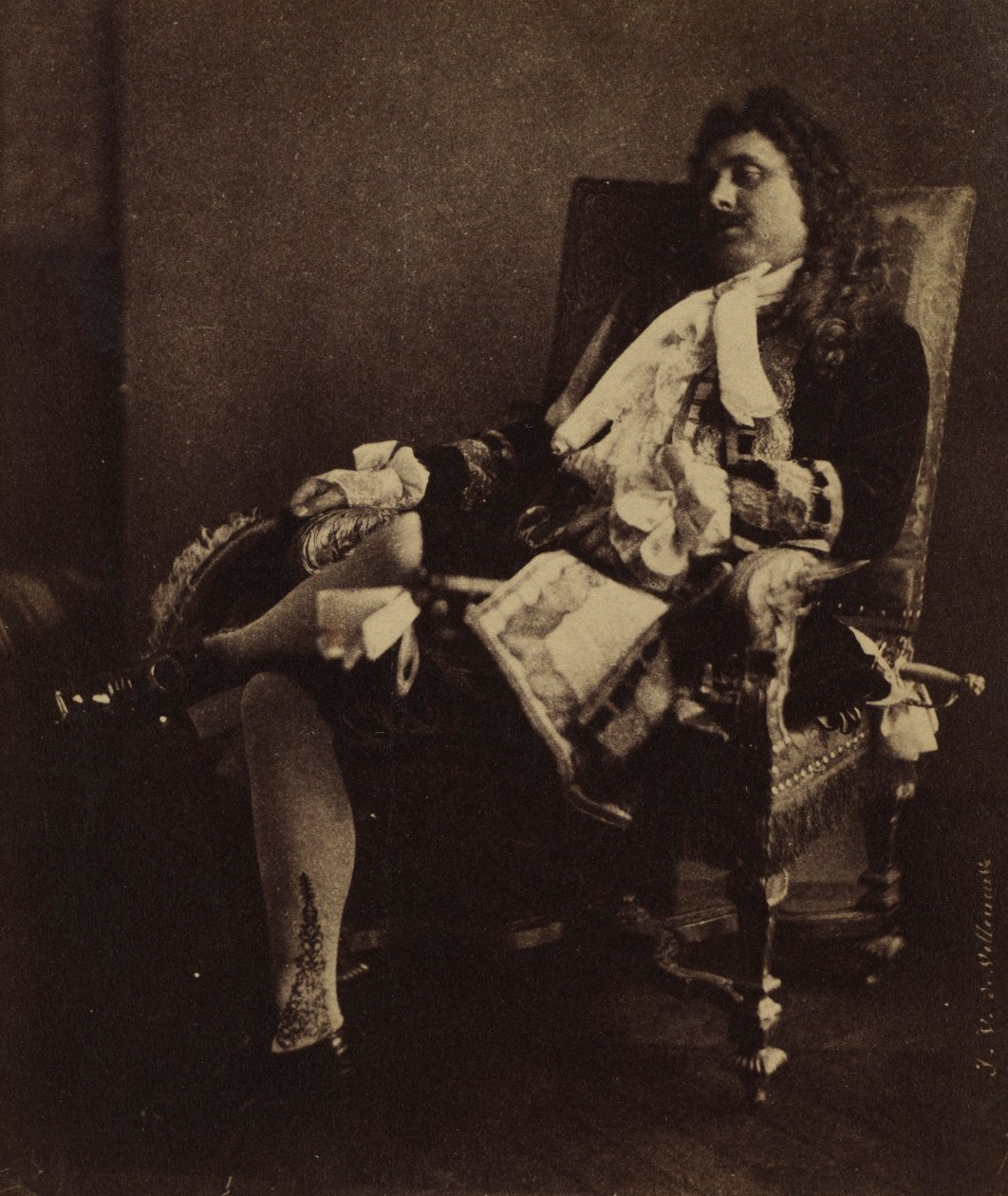 Sr. Leroux no papel de Alceste em Le Misanthrope, meados da década de 1850. de Julien Vallou de Villeneuve