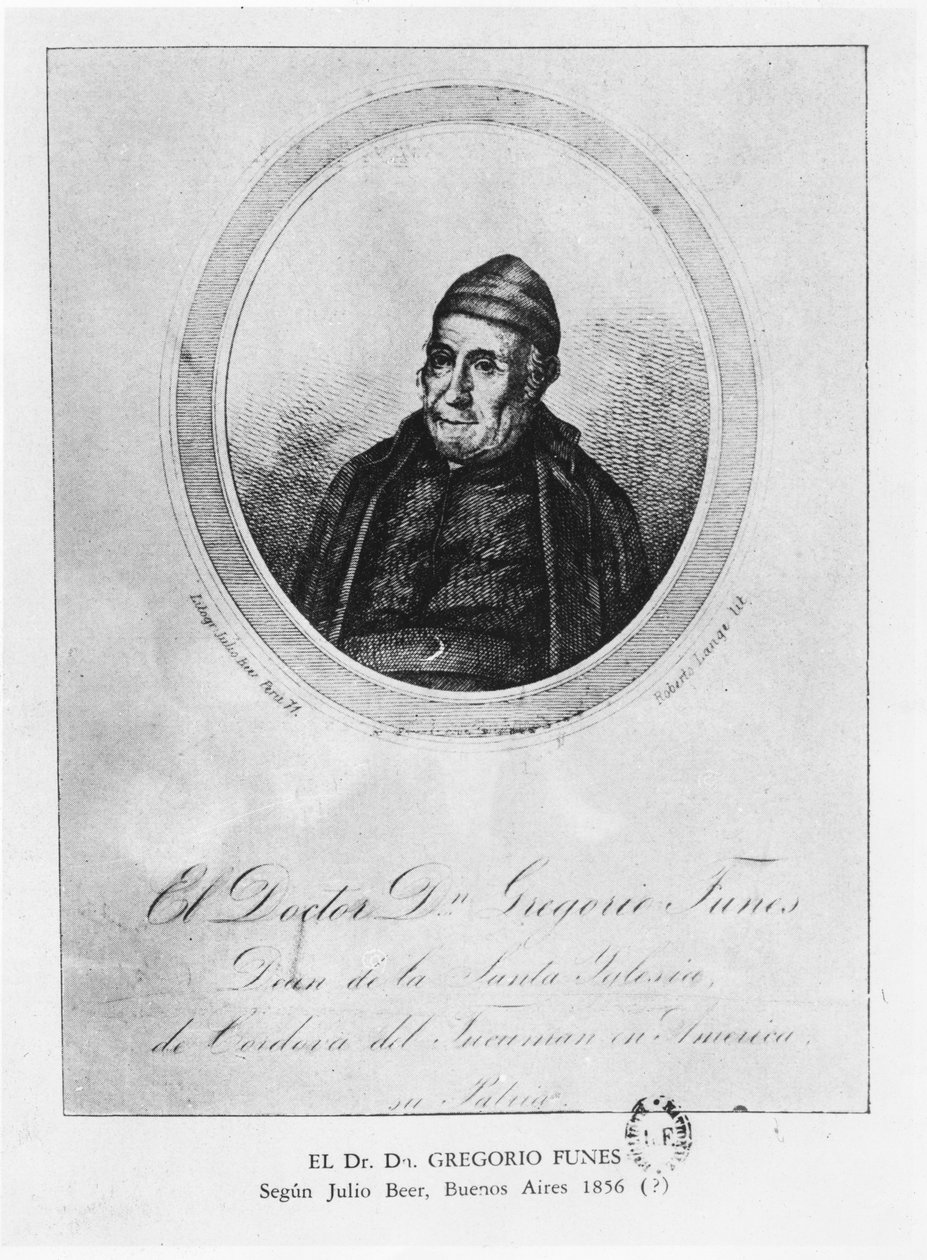 Gregorio Funes, 1856 de Julio Beer