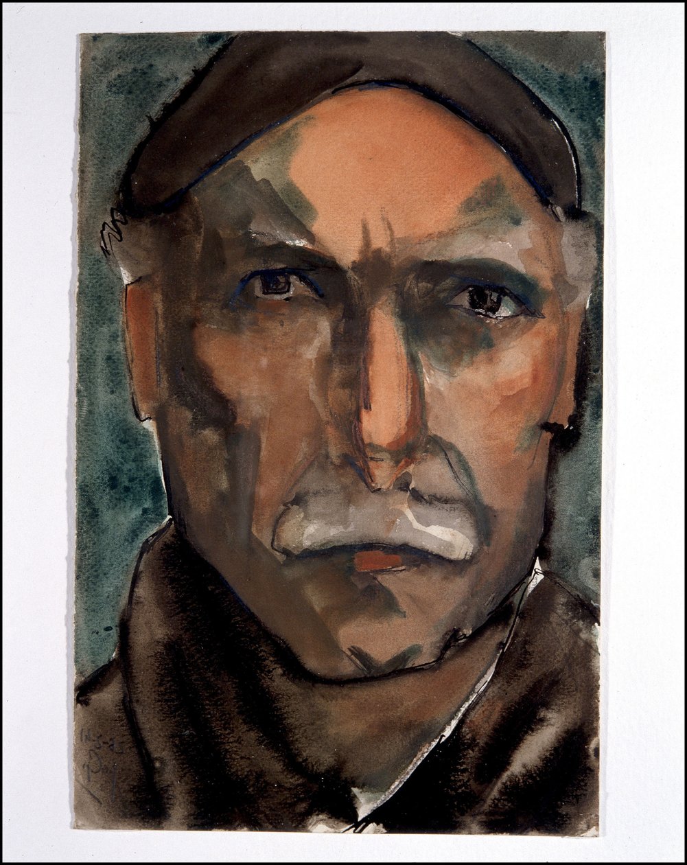 Autorretrato (aquarela sobre papel) de Julio Gonzalez