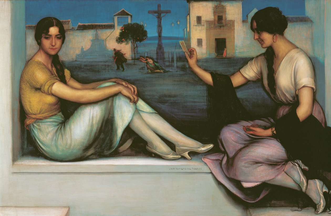 Fortune-telling - Romero de Torres, Julio (1874-1930) - 1922 - Óleo sobre tela - 106x163 - Museo Carmen Thyssen, Málaga de Julio Romero de Torres