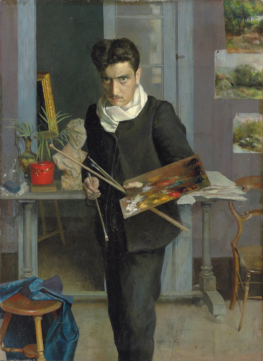 Autorretrato do Artista em seu Estúdio de Julio Romero de Torres