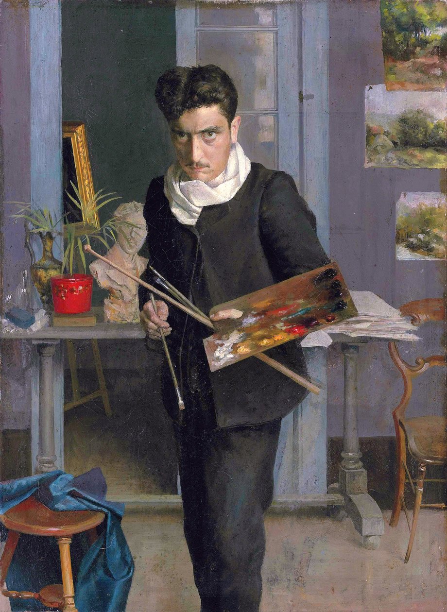 Spanish: Autorretrato joven de Julio Romero de Torres