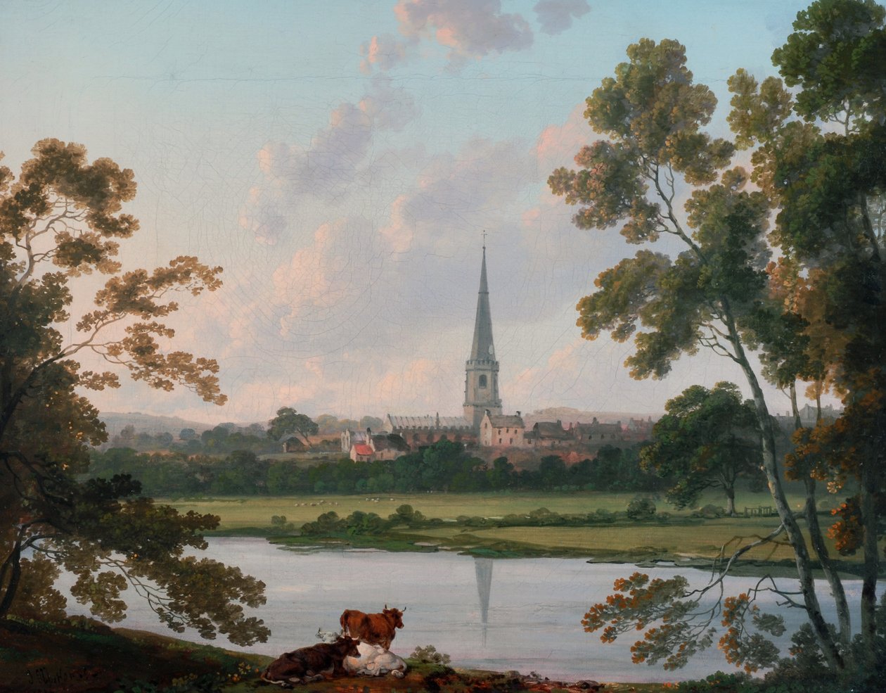 Vista, de, masham, e, a, rio, Ure, em, masham, 1816 de Julius Caesar Ibbetson