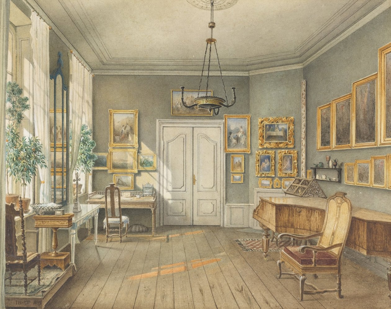 A sala de música de Fanny Hensel (nee Mendelssohn) de Julius Eduard Wilhelm Helfft