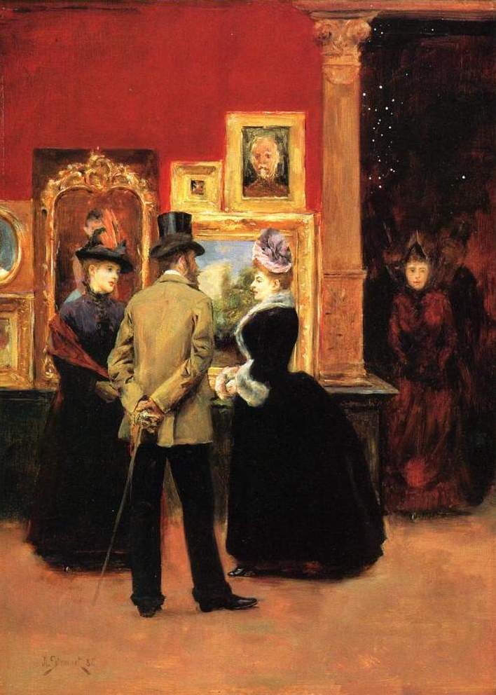 Conde Ludovic Lepic e as senhoras que assistem a uma exposição de Julius Leblanc Stewart