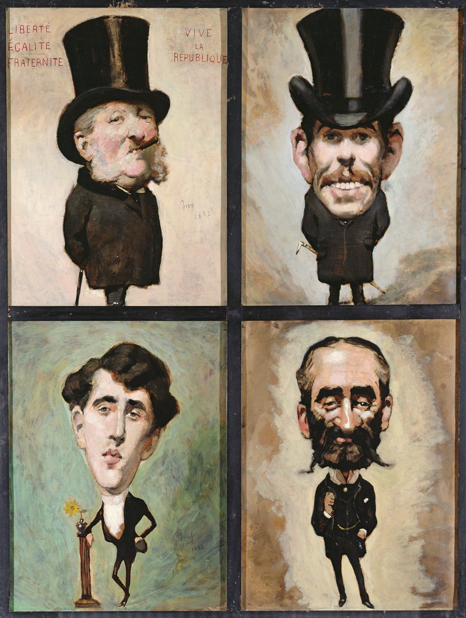 Quatro caricaturas, 1882-83 de Julius Mandes Price
