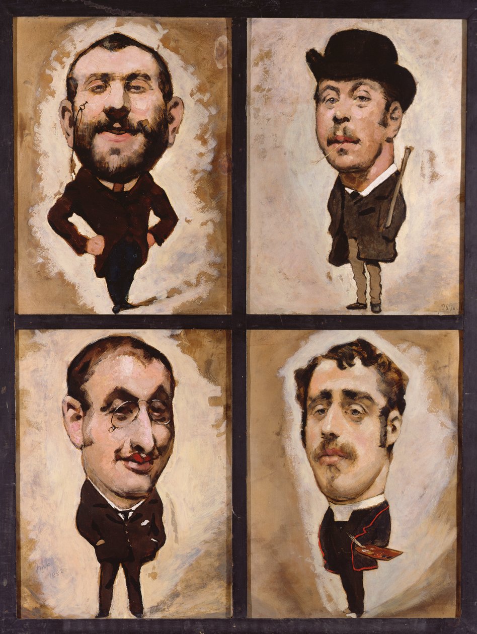 Quatro caricaturas, 1882-83 de Julius Mandes Price
