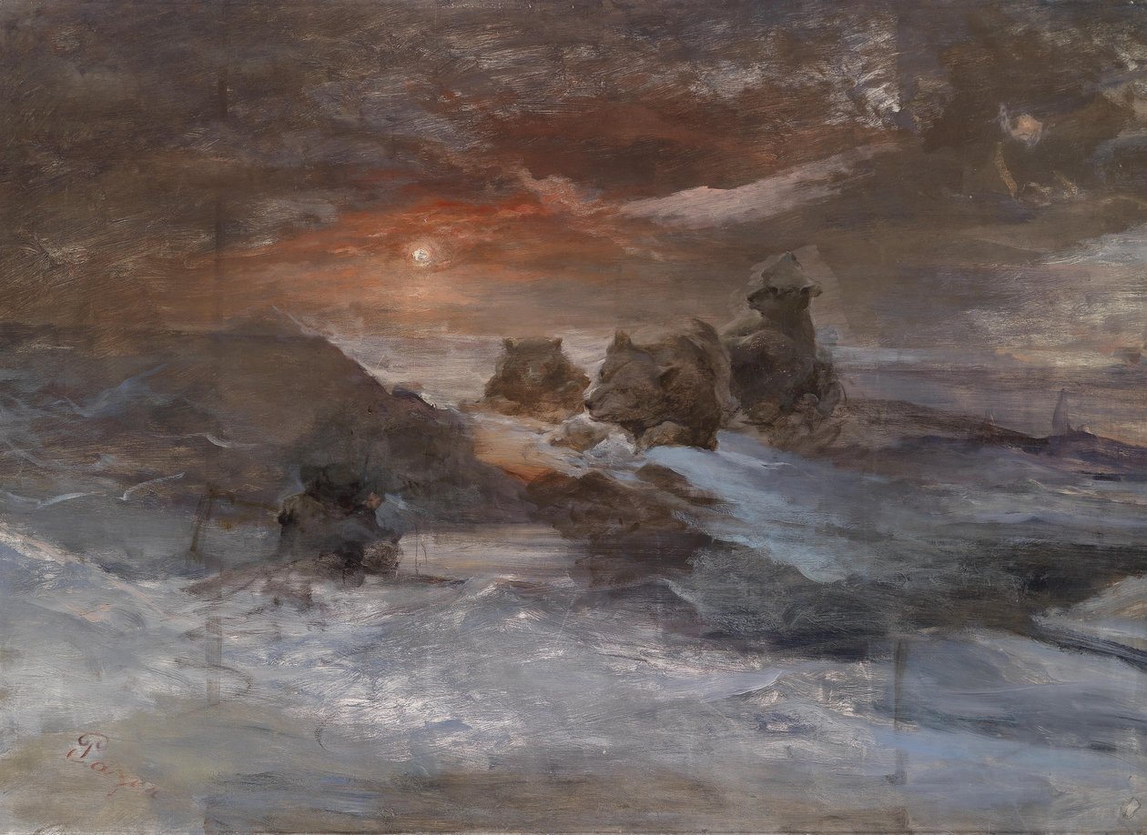 Urso de caça na terra de Franz Josef de Julius Payer