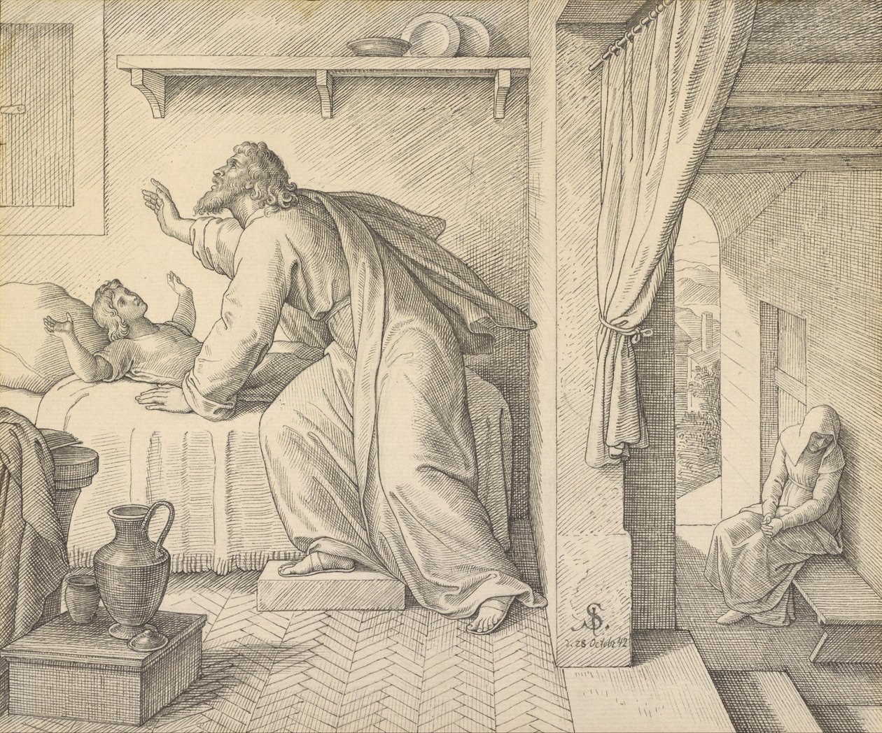 Elias Revive o Filho da Viúva de Sarepta de Julius Schnorr von Carolsfeld