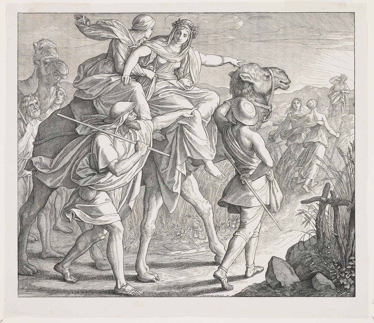 Rebecca reconhece Isaak de Afar, 1852 (1853-1860) de Julius Schnorr von Carolsfeld