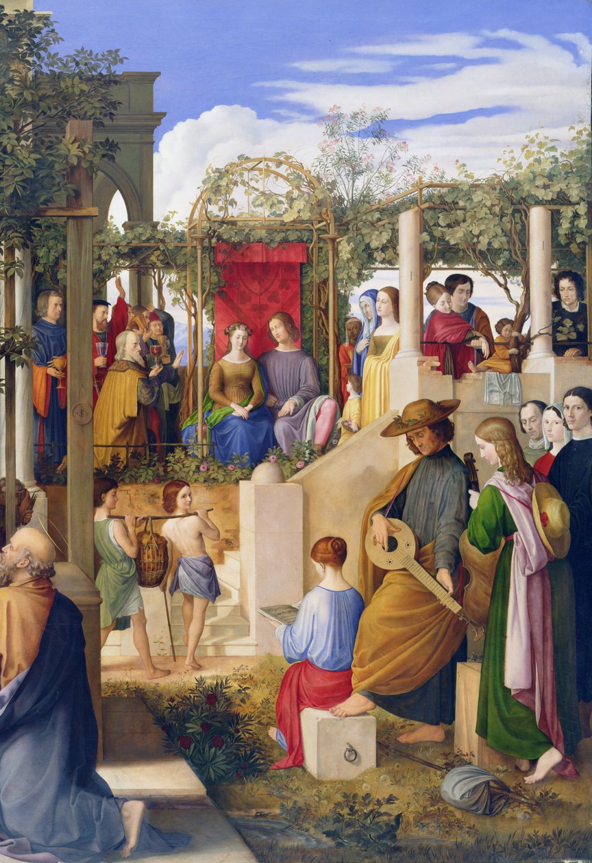 O casamento em Caná, 1819 (detalhe de 149006) de Julius Schnorr von Carolsfeld