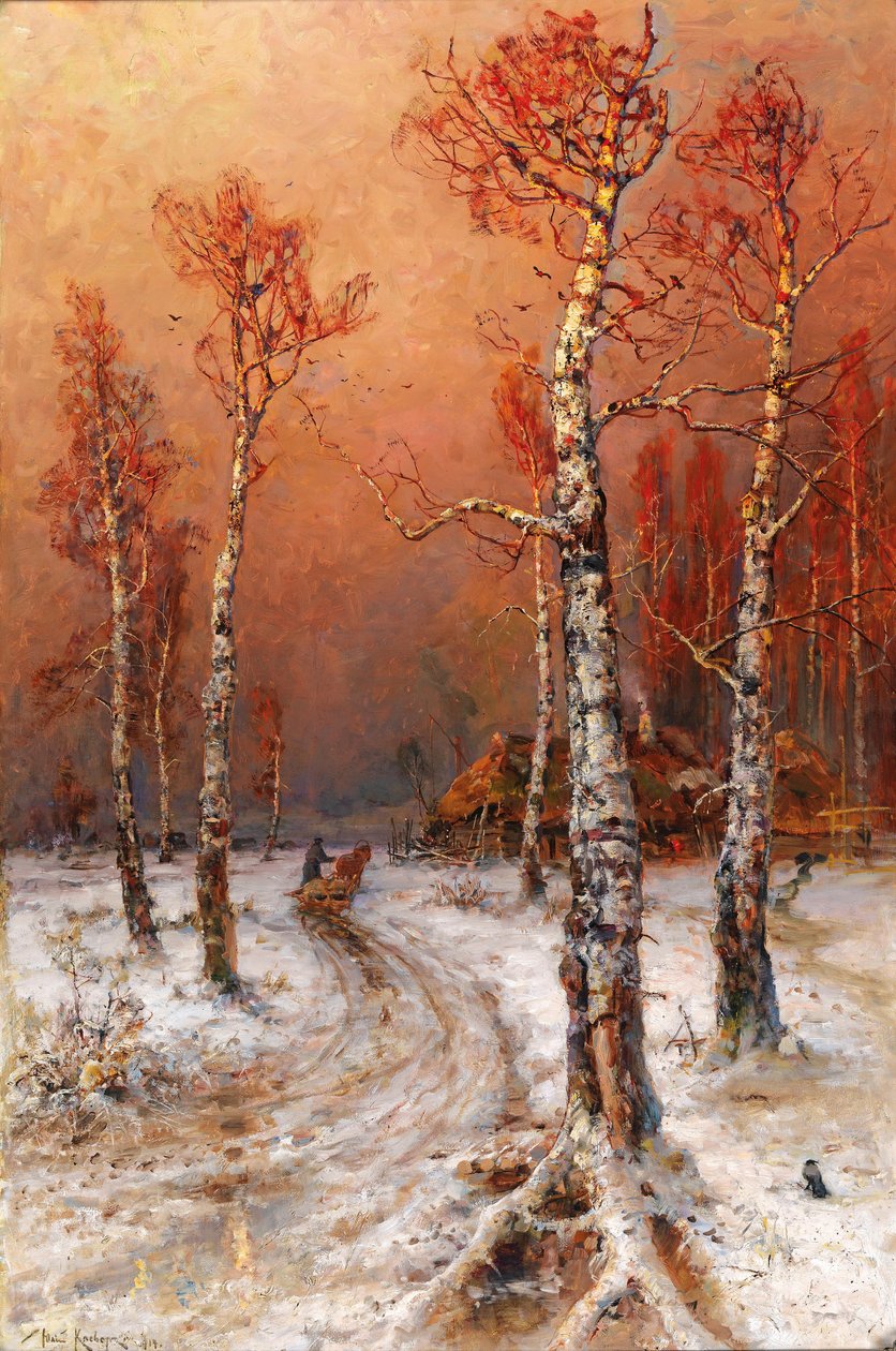 Humor de inverno com gralhas de Julius Sergius von Klever