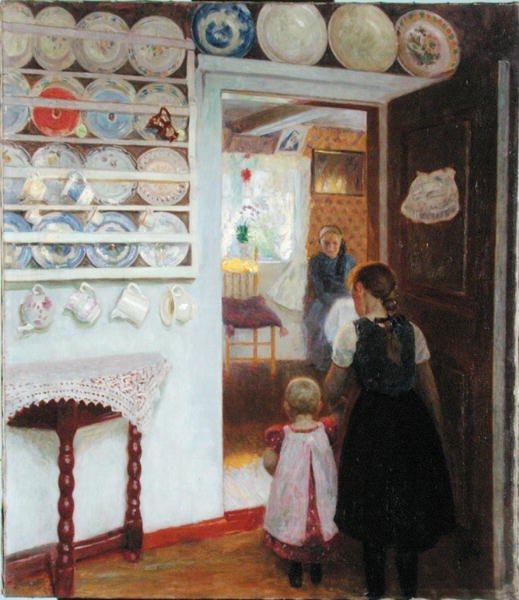 Interior, de, um, Fishermans, casa, em, Finkenwerder de Julius August Friedrich Theodor von Ehren