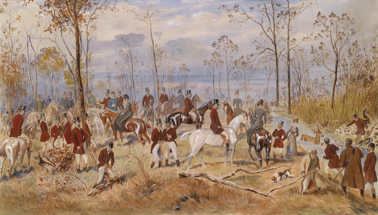 Caça à raposa, c. 1890 de Julius Blaas von
