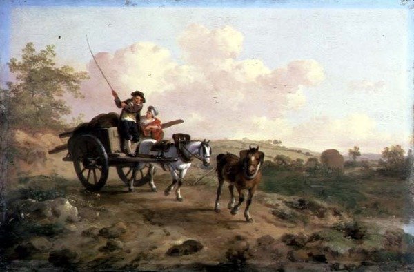 Going to Market (petróleo no painel) (para par ver 106158) de Julius Caesar Ibbetson