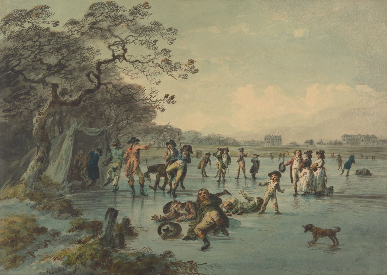 Patinagem no Hyde Park de Julius Caesar Ibbetson
