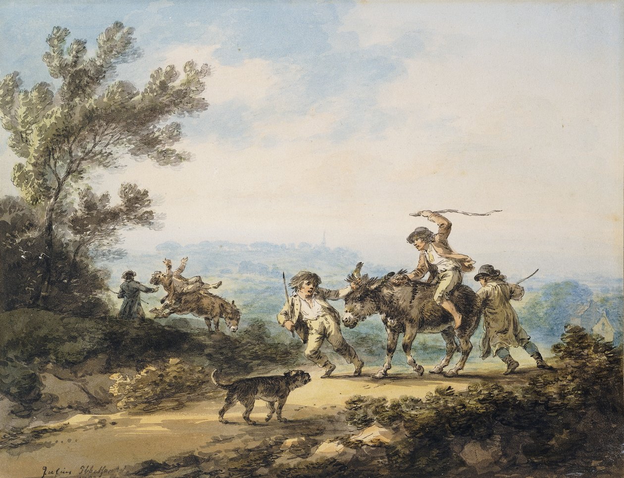 O burro recalcitrante, 1798 de Julius Caesar Ibbetson