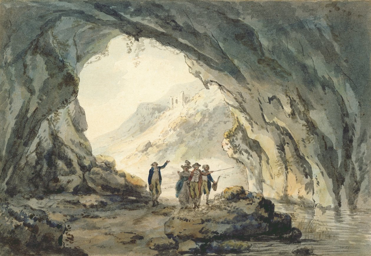 Viajantes por uma caverna (wc no papel) de Julius Caesar Ibbetson