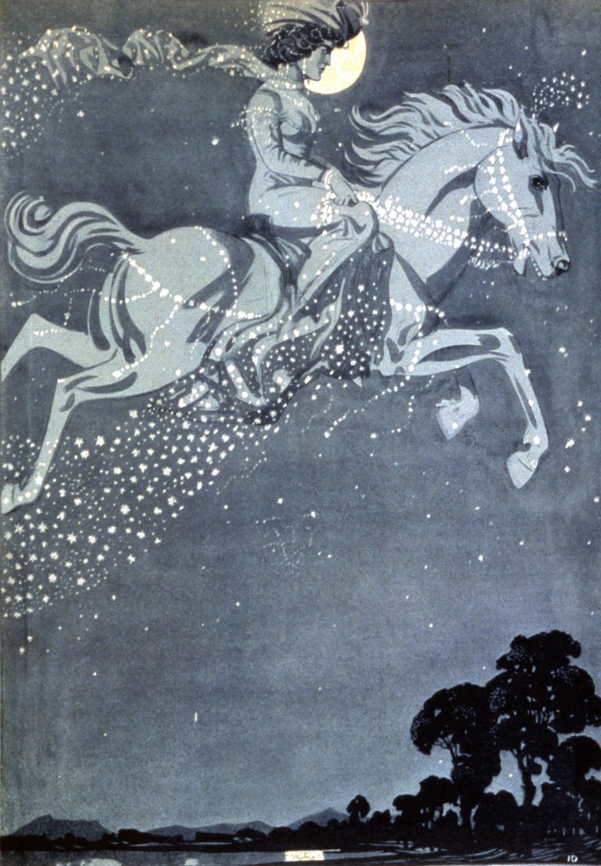 O caminhante noturno, finais do século XIX (ilustração) de Julius Diez