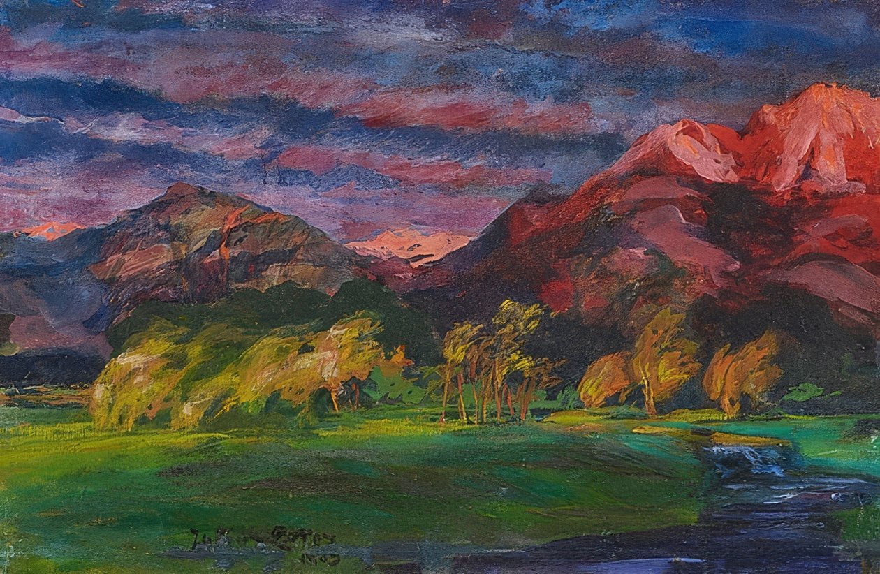 Paisagem promontória no brilho do sol. 1903  de Julius Exter