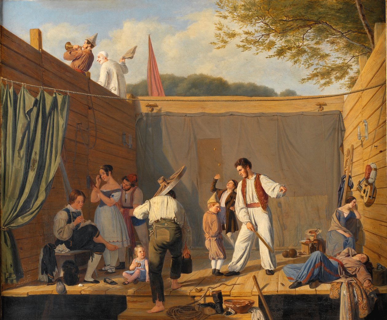 Um grupo de equilibristas pouco antes de uma apresentação de Julius Friedlænder
