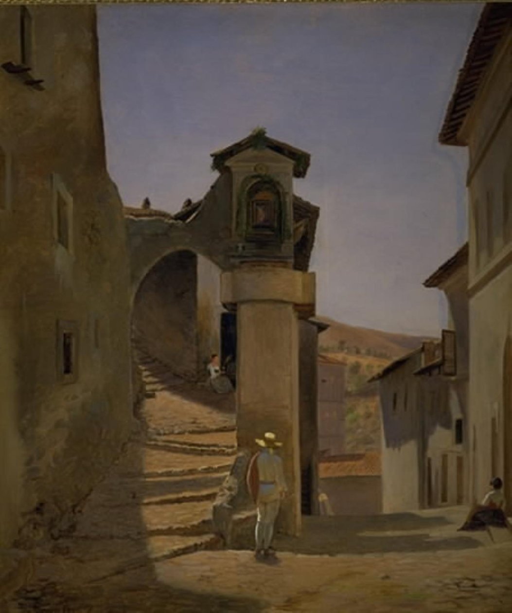Cena de rua em Subiaco, Itália de Julius Friedlænder