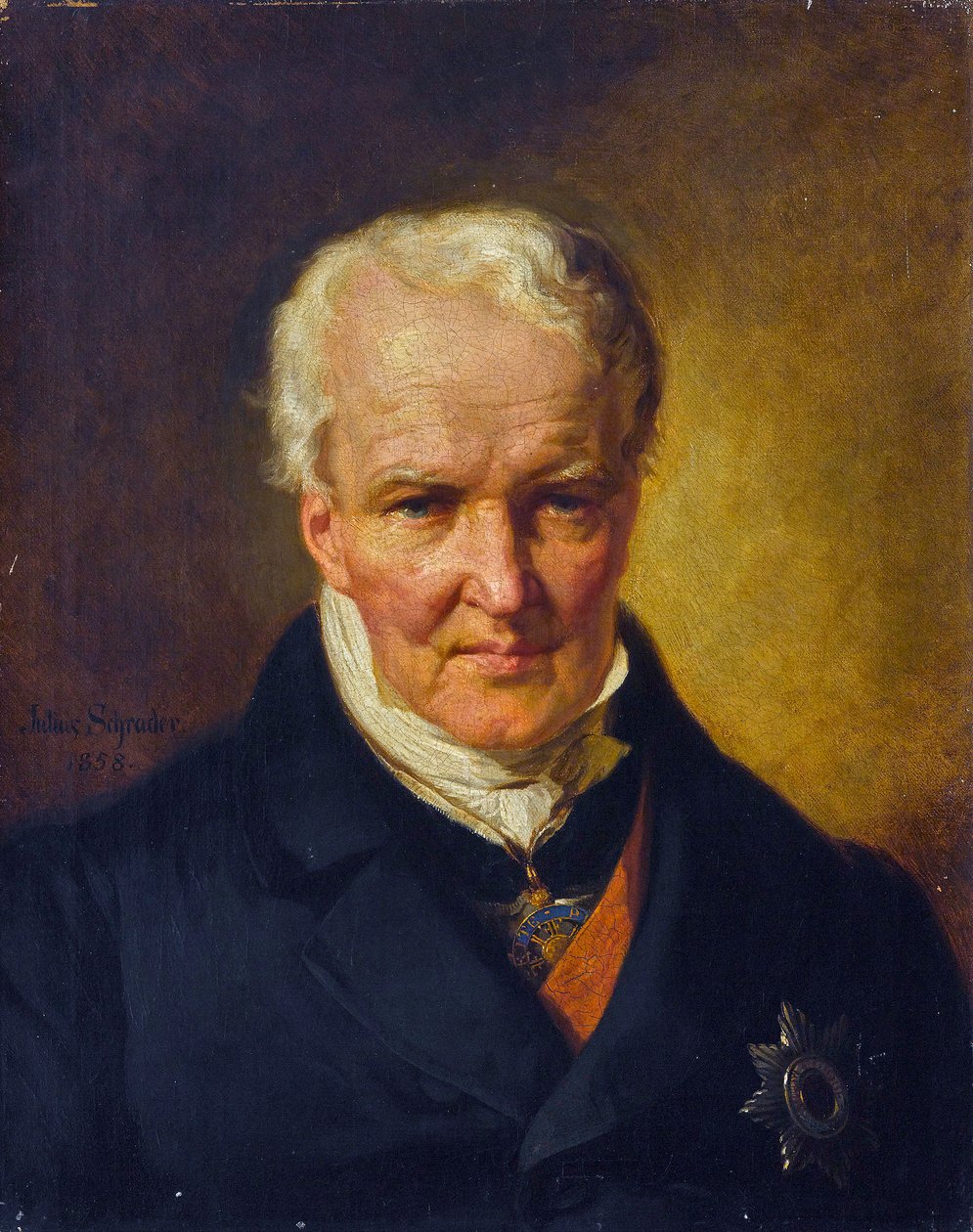 Retrato de Alexander (Alexandre) von Humboldt (1769-1859) - Julius Schrader (1815-1900). Óleo sobre tela de Julius Friedrich Anton (after) Schrader