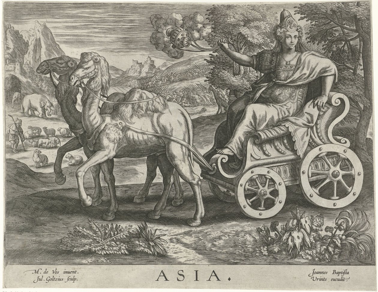 Ásia Ásia (título no objeto) Os quatro continentes (título da série) de Julius Goltzius