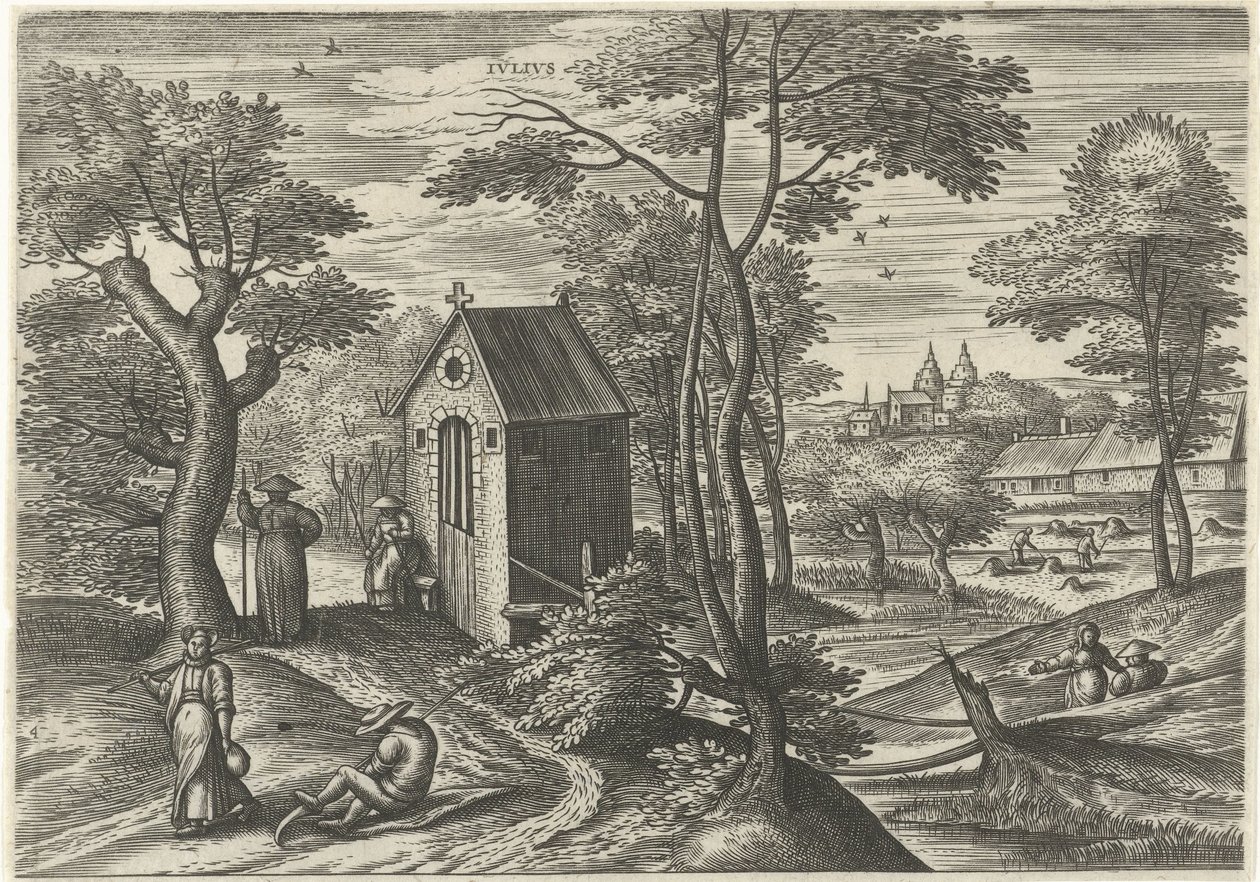 Julho Ivlivs (título no objeto) Os Doze Meses (título da série) de Julius Goltzius