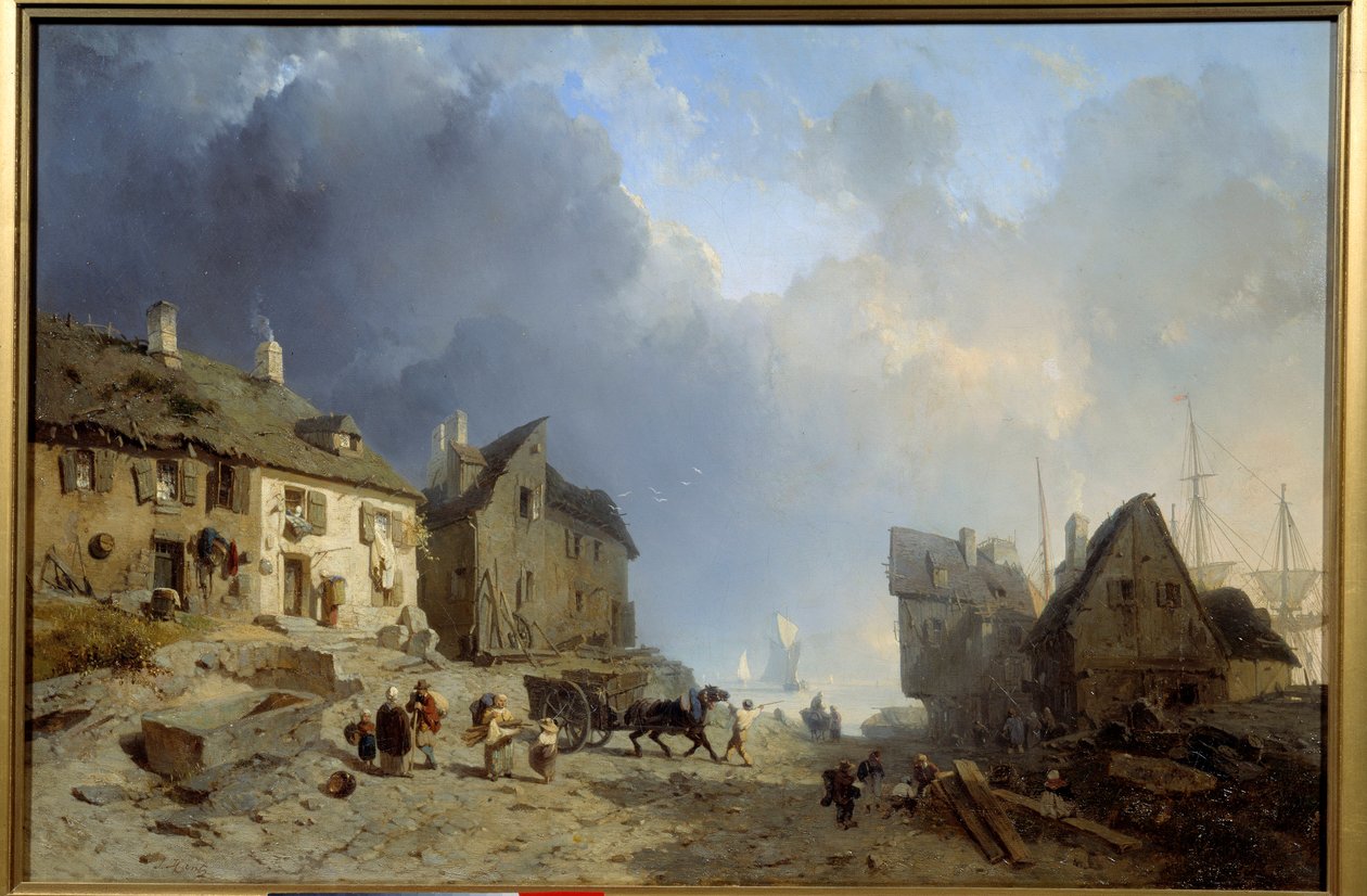 Port du pallet a Dieppe Painting de Jules Hintz (1805-1862) 1850 Roanne Musee Joseph Dechelette de Julius Hintz