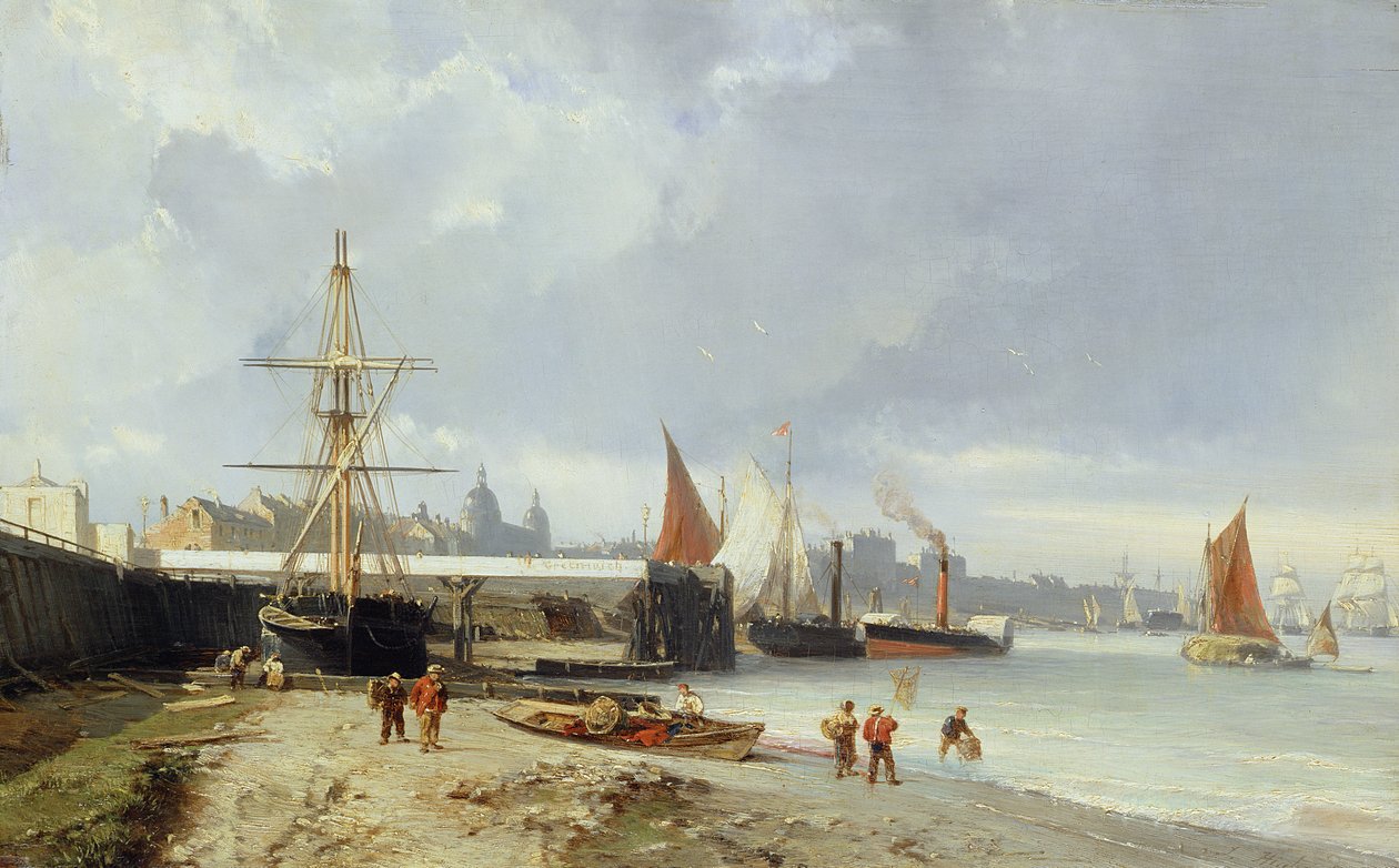 As docas no banco em Greenwich de Julius Hintz