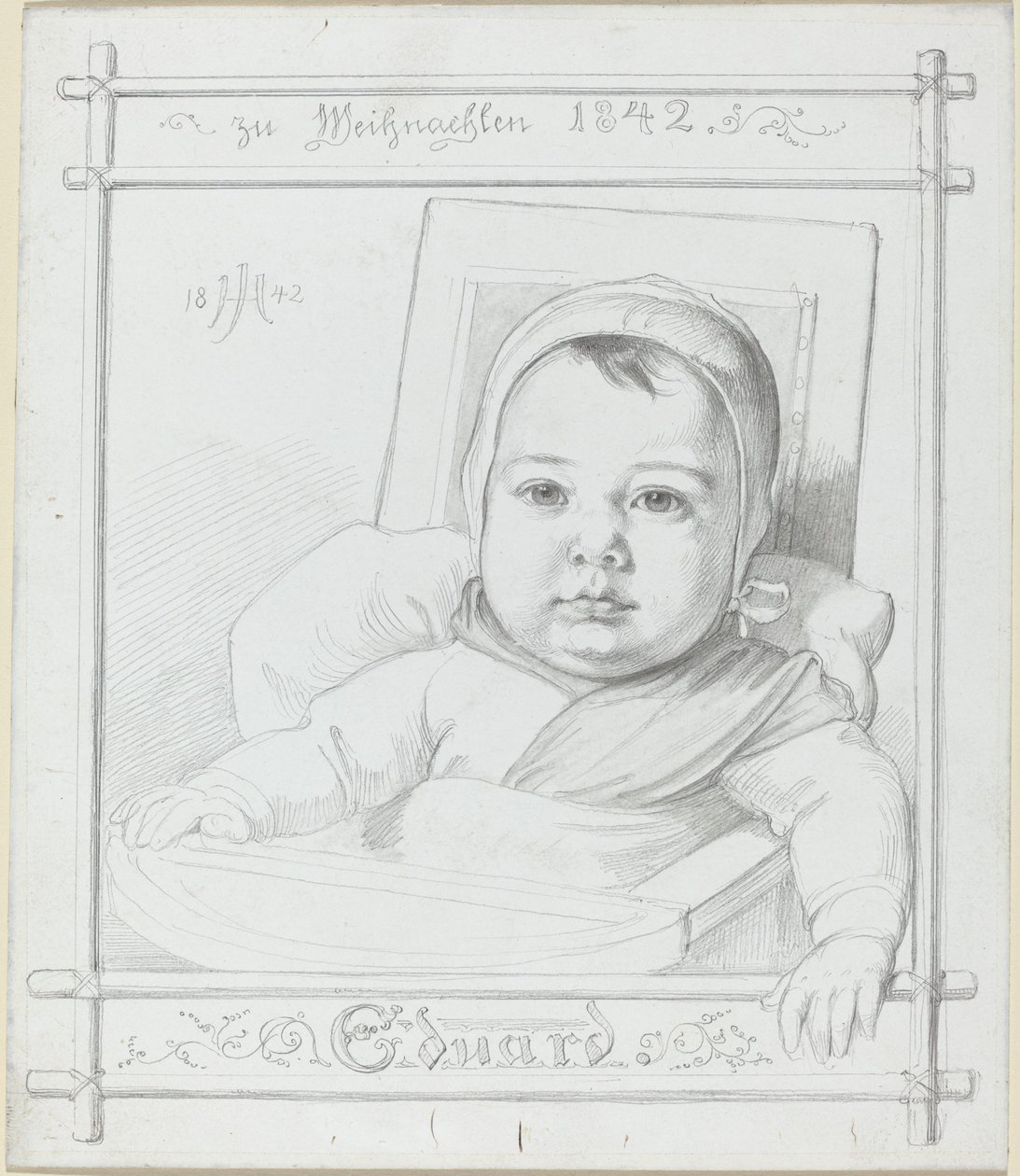 Eduard, o filho infantil do artista de Julius Hubner