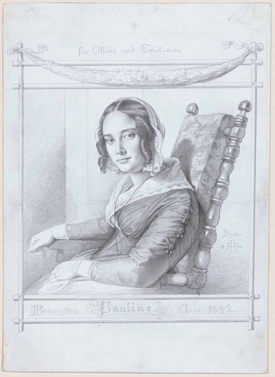 Pauline, a esposa do artista de Julius Hubner