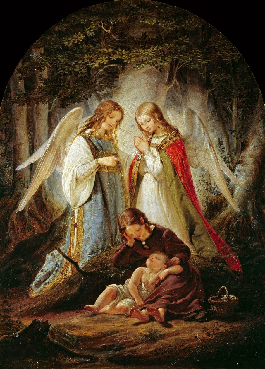 Os anjos da guarda, 1836. de Julius Huebner